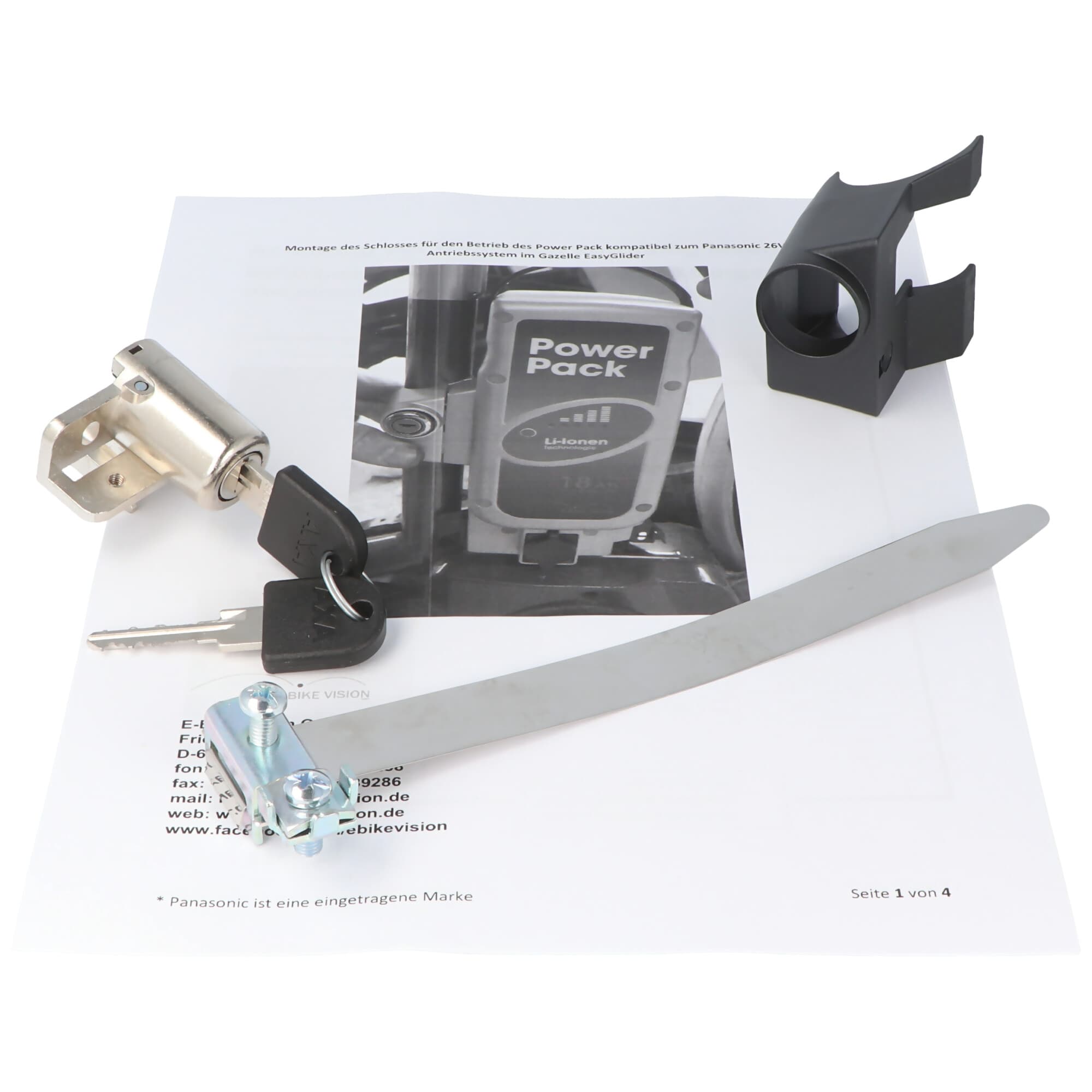Kit de montage E-BIKE VISION Gazelle Easy Glider, Verrou avec fixation pour Gazelle Easy Glider 26V