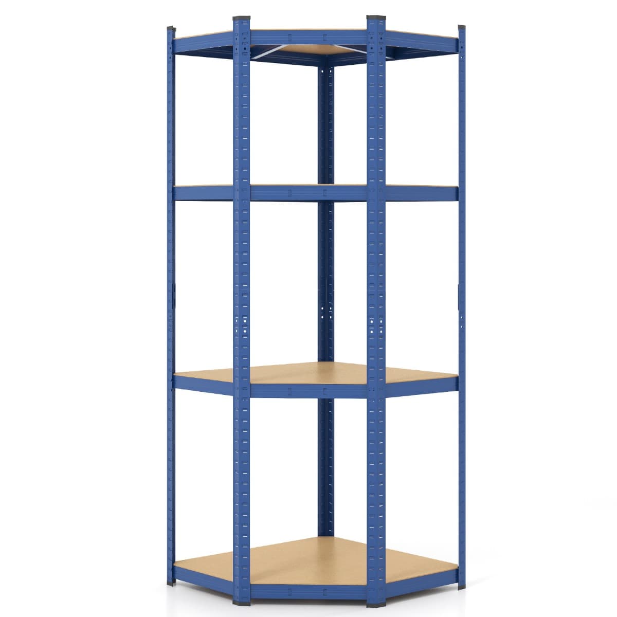 Étagère d'Angle à 4 Niveaux Étagère de Rangement d'Atelier Réglable 720 KG Étagère Métallique Robust