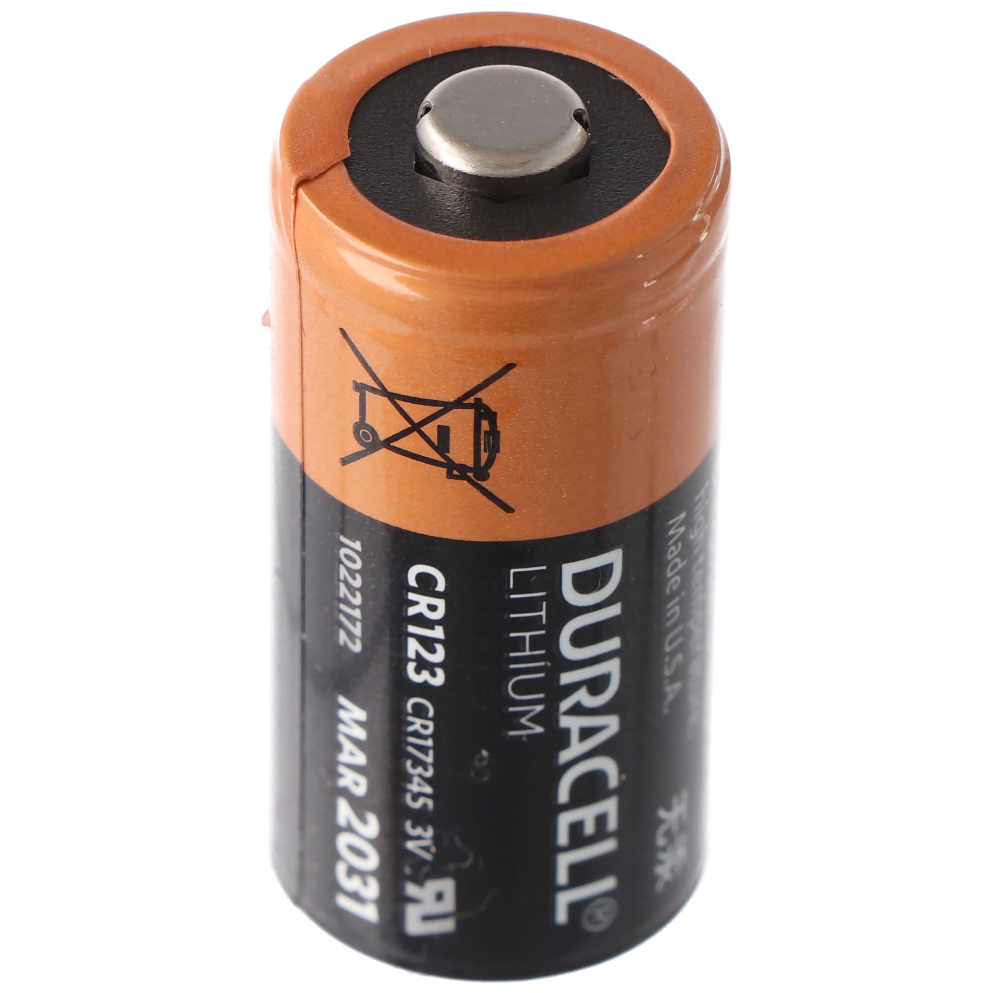 Pile au lithium Duracell, CR123A, photo 3 V, ultra, en vrac (paquet de 1)