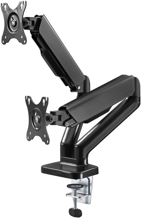 Support de moniteur double Goobay avec ressort à gaz - pour moniteurs entre 17 et 32 pouces (43-81 cm)