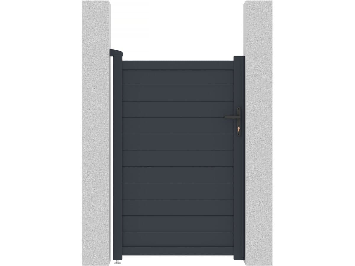 Portillon aluminium "Marc" - 101.2 x 155.9 cm - Gris